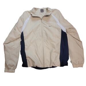 Vintage Nike Colorblock Windbreaker Jacket Beige/Navy/White Size S RN56323